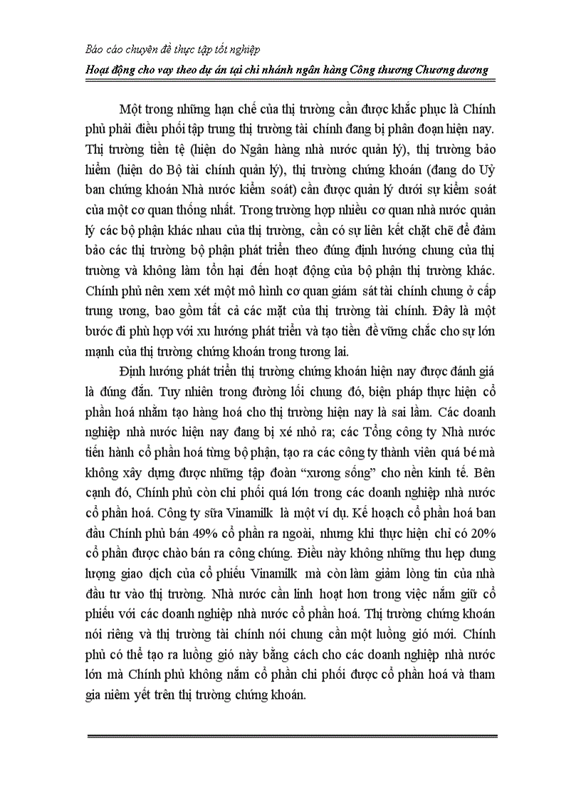 image for page Hoạt động cho vay theo dự án tại chi nhánh Ngân hàng Công thương Chương Dương 1