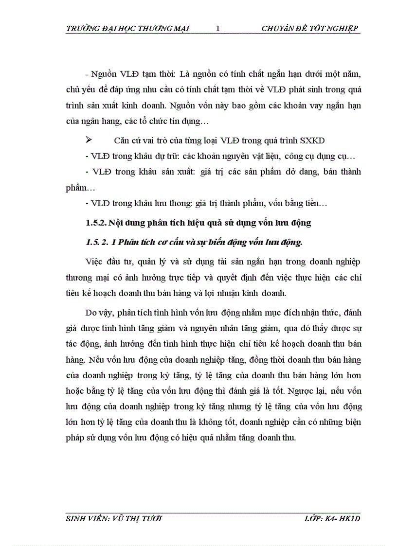 image for page Phân tích hiệu quả sử dụng vốn lưu động tại Công ty TNHH Thương mại và Du lịch Tùng Hà