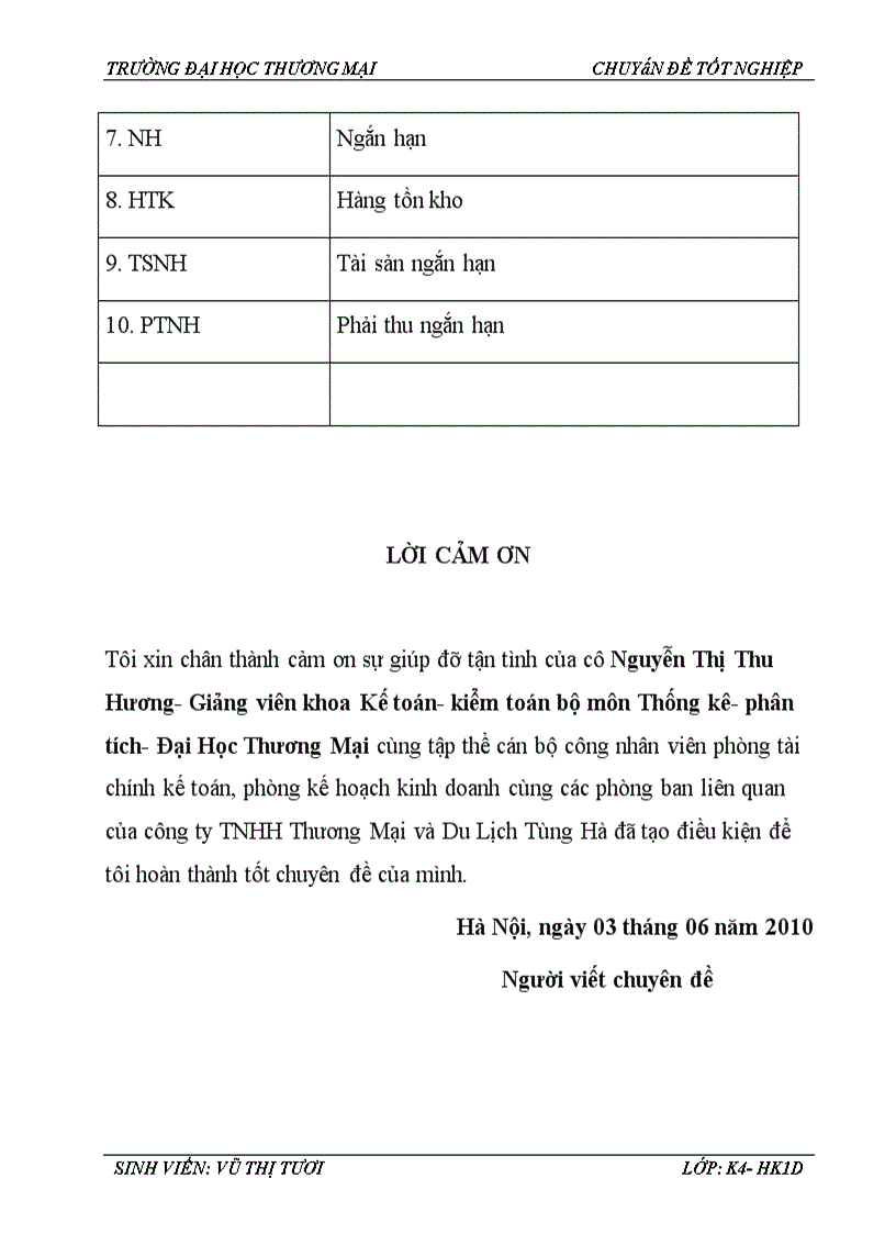 image for page Phân tích hiệu quả sử dụng vốn lưu động tại Công ty TNHH Thương mại và Du lịch Tùng Hà