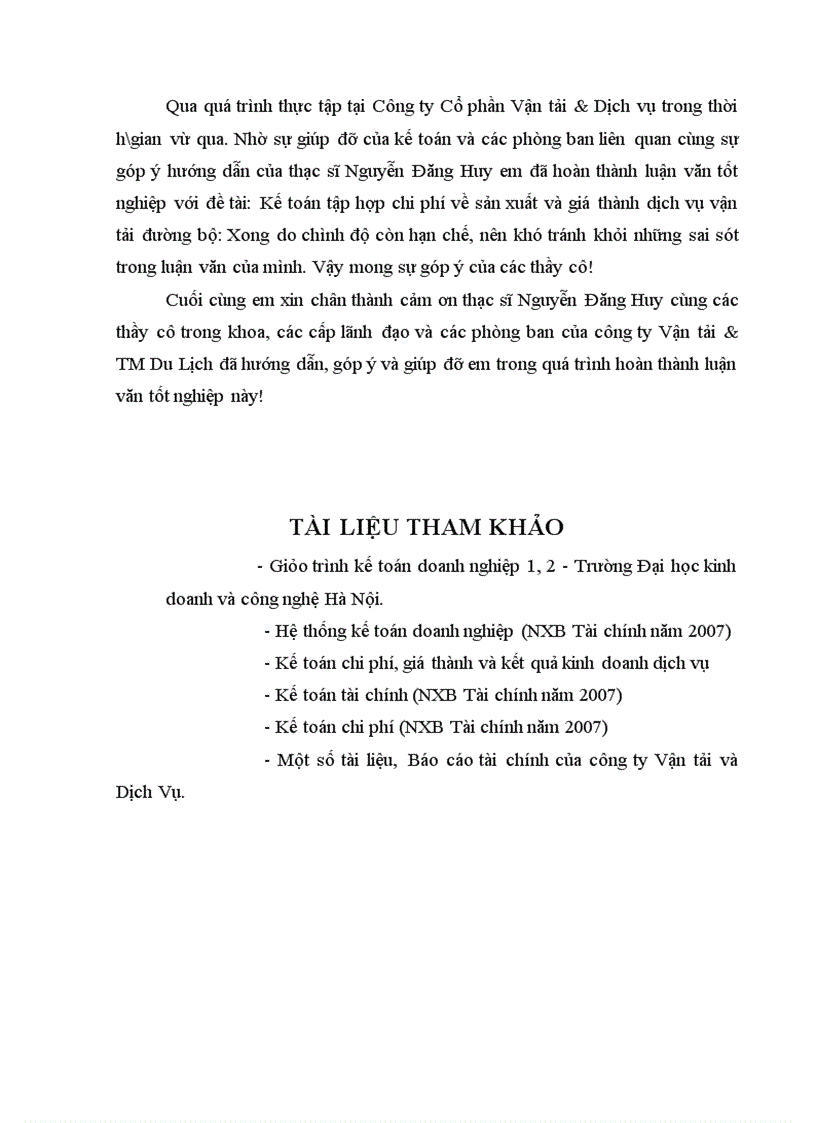 image for page Báo cáo thực tập tổng hợp tại Công ty cổ phần Vận Tải Dịch Vụ