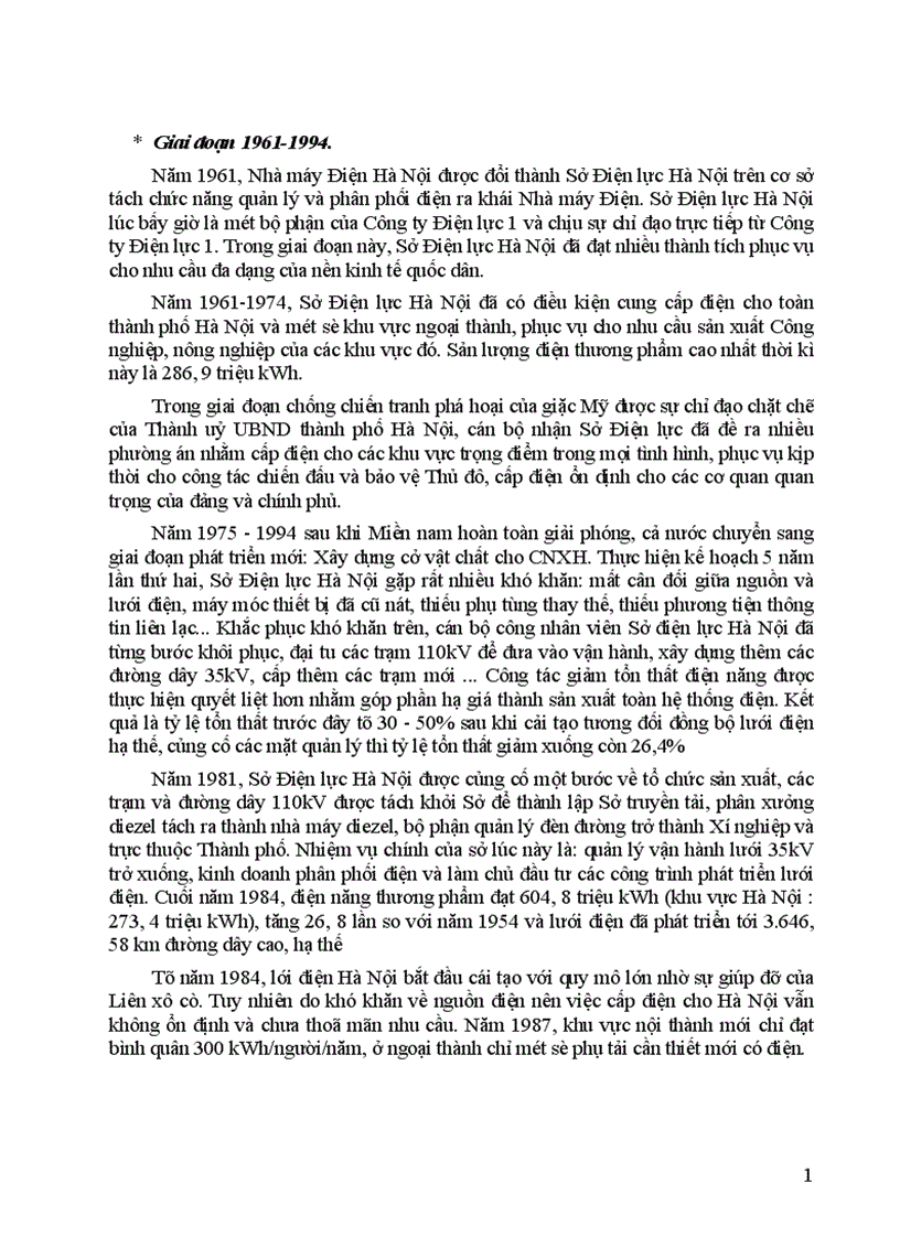 image for page Tình hình sản xuất kinh doanh của Công ty điện lực thành phố Hà nội 1