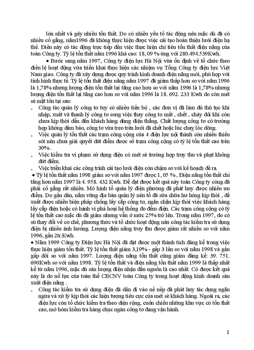 image for page Tình hình sản xuất kinh doanh của Công ty điện lực thành phố Hà nội 1