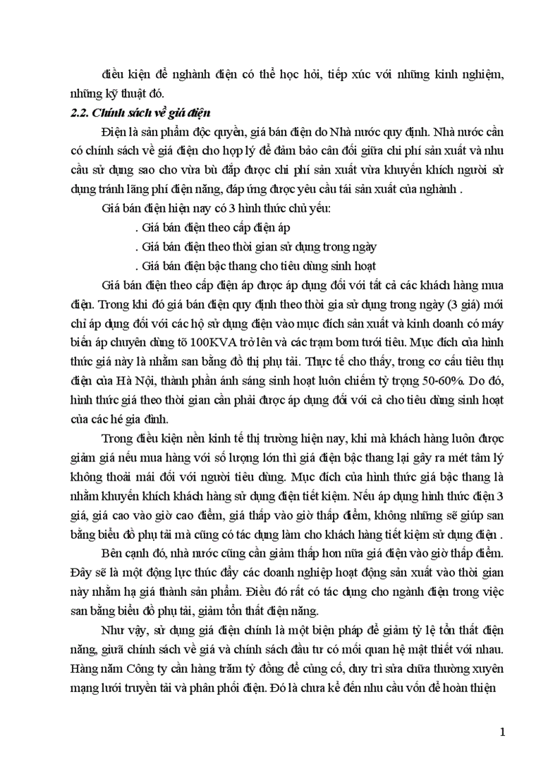 image for page Tình hình sản xuất kinh doanh của Công ty điện lực thành phố Hà nội 1