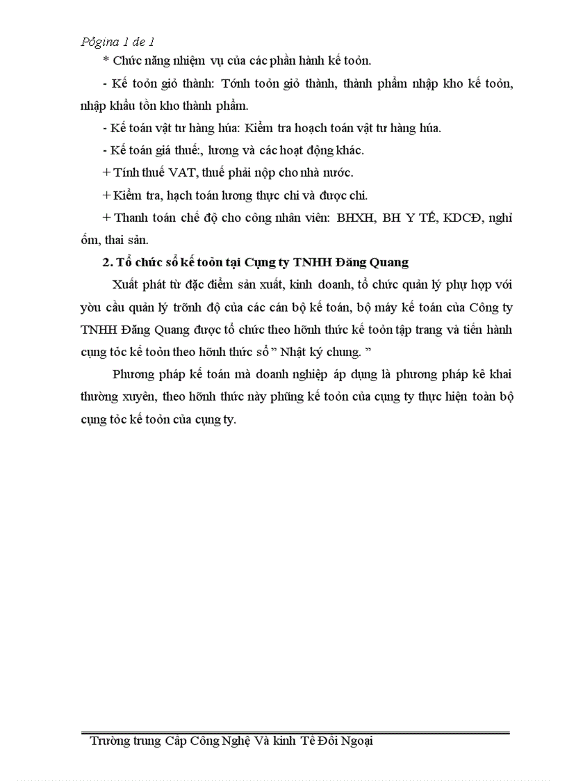 image for page Báo cáo thực tập tại Công ty TNHH Đăng Quang