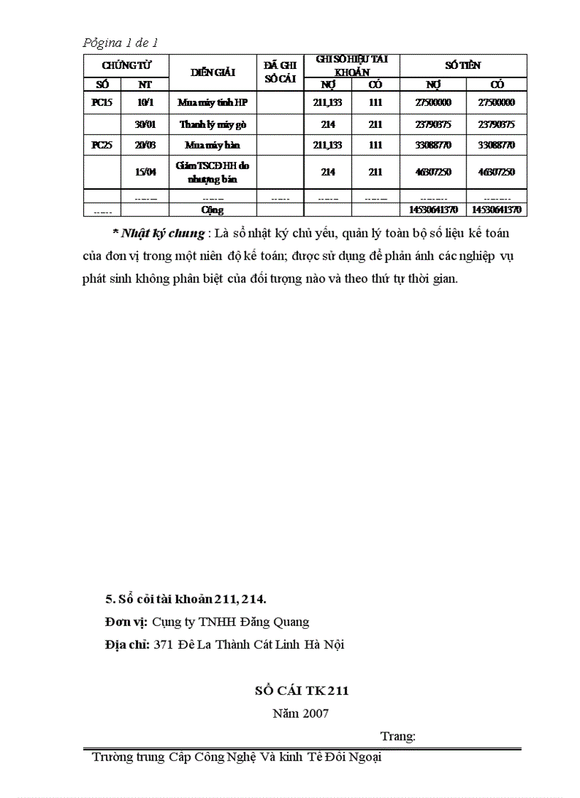 image for page Báo cáo thực tập tại Công ty TNHH Đăng Quang