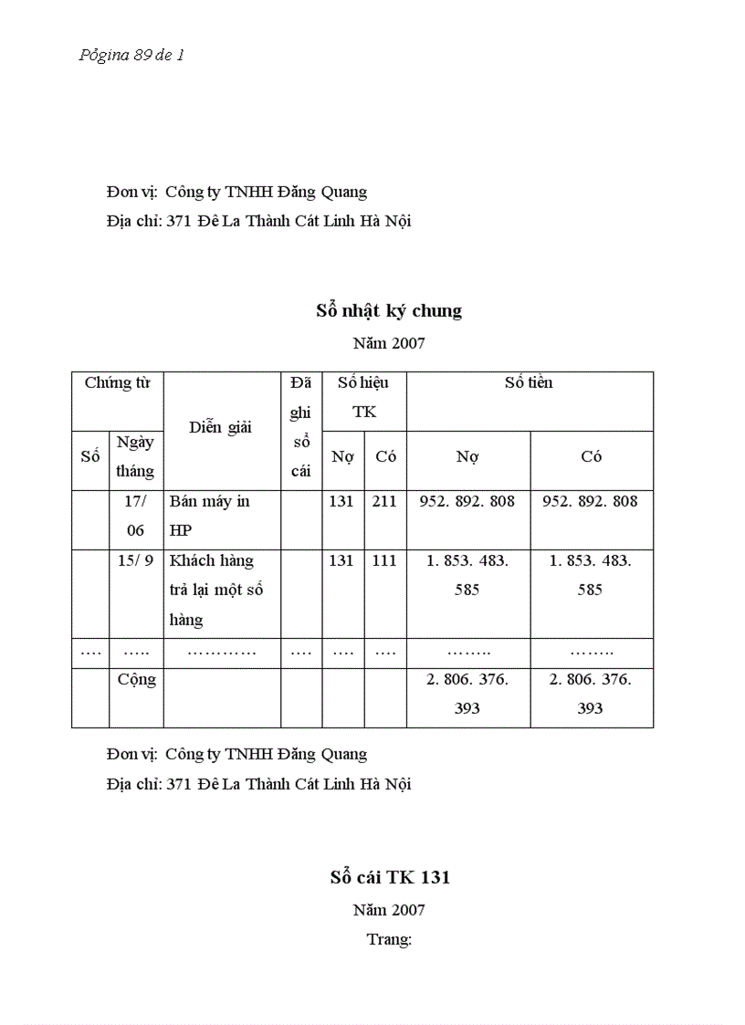 image for page Báo cáo thực tập tại Công ty TNHH Đăng Quang