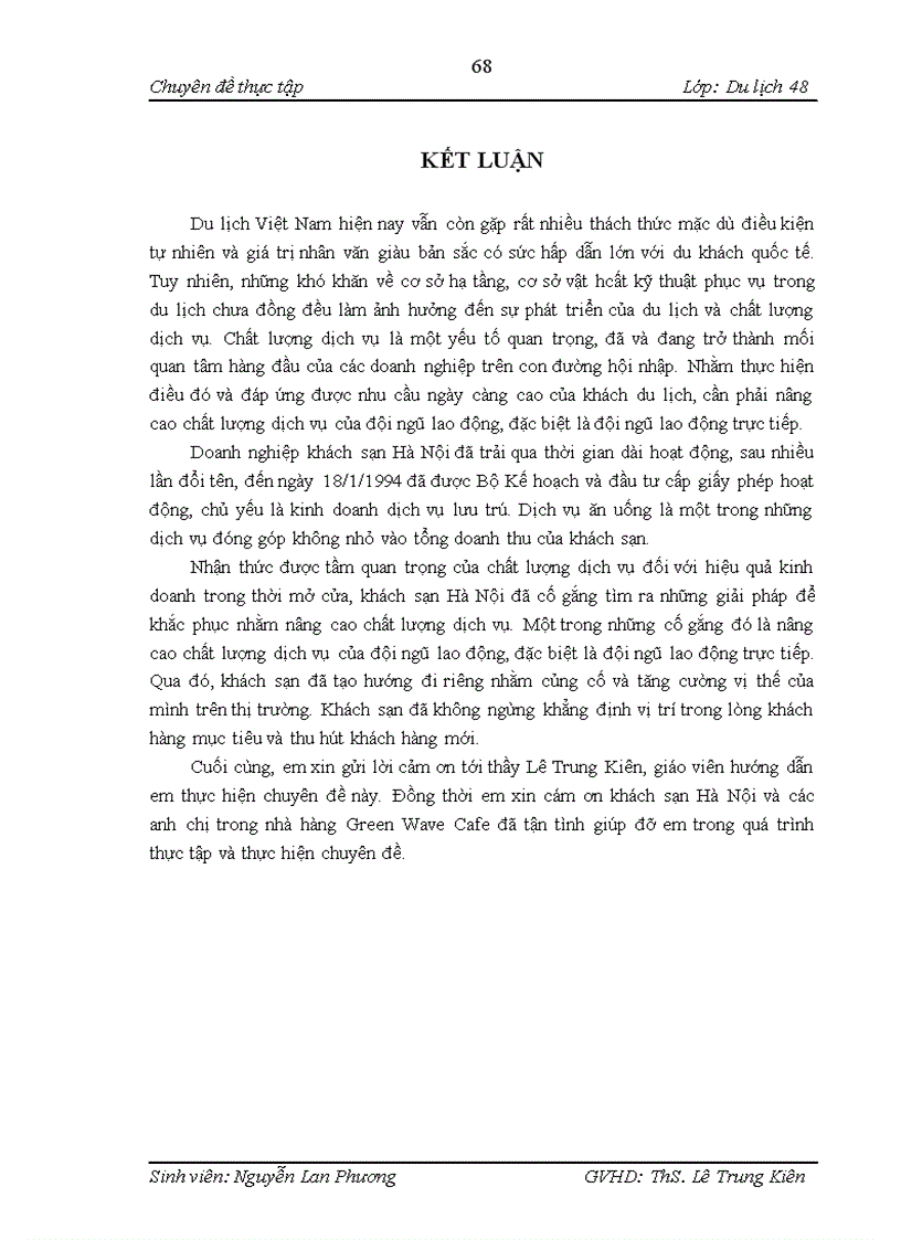 image for page Nâng cao chất lượng dịch vụ của đội ngũ lao động ở bộ phận bàn nhà hàng Green Wave Café khách sạn Hà Nội 1