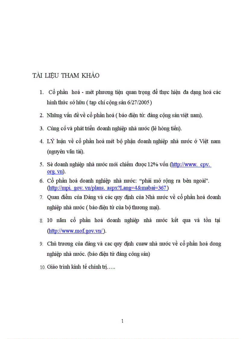 image for page Cổ phần hoá DNNN