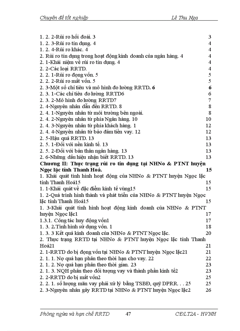 image for page Giải pháp phòng ngừa và hạn chế rủi ro tín dụng tại NHNo PTNT Huyện Ngọc Lặc Tỉnh Thanh Hoá 1