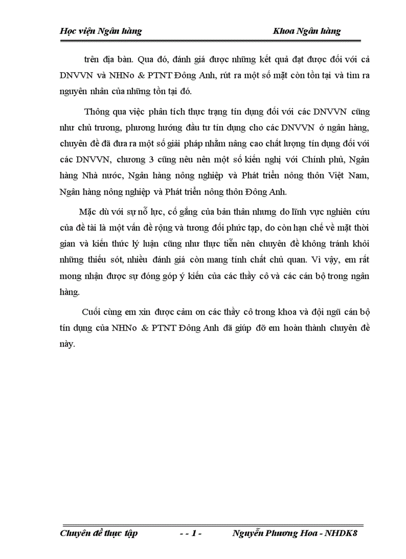 image for page Giải pháp nhằm nâng cao chất lượng tín dụng đối với doanh nghiệp vừa và nhỏ tại Ngân hàng nông nghiệp và Phát triển nông thôn Đông Anh 1