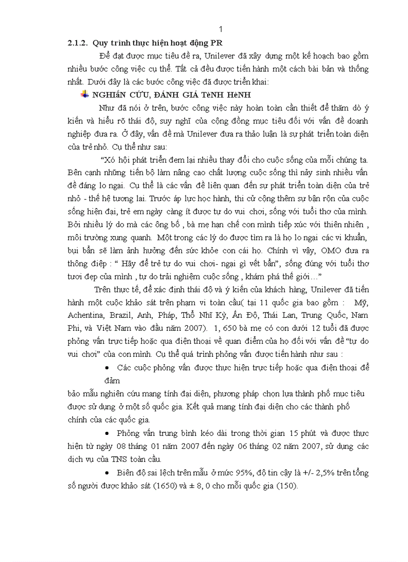 image for page Hoạt động quan hệ công chúng với thông điệp Hãy để trẻ tự do vui chơi ngại gì vết bẩn cho thương hiệu OMO trên thị trường Việt Nam Thực trạng và giải pháp