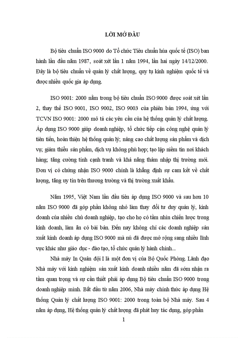 image for page Đánh giá việc áp dụng hệ thống quản lý chất lượng ISO 9001 2000 tại Phân xưởng Chế bản thuộc Nhà máy in Quân đội I