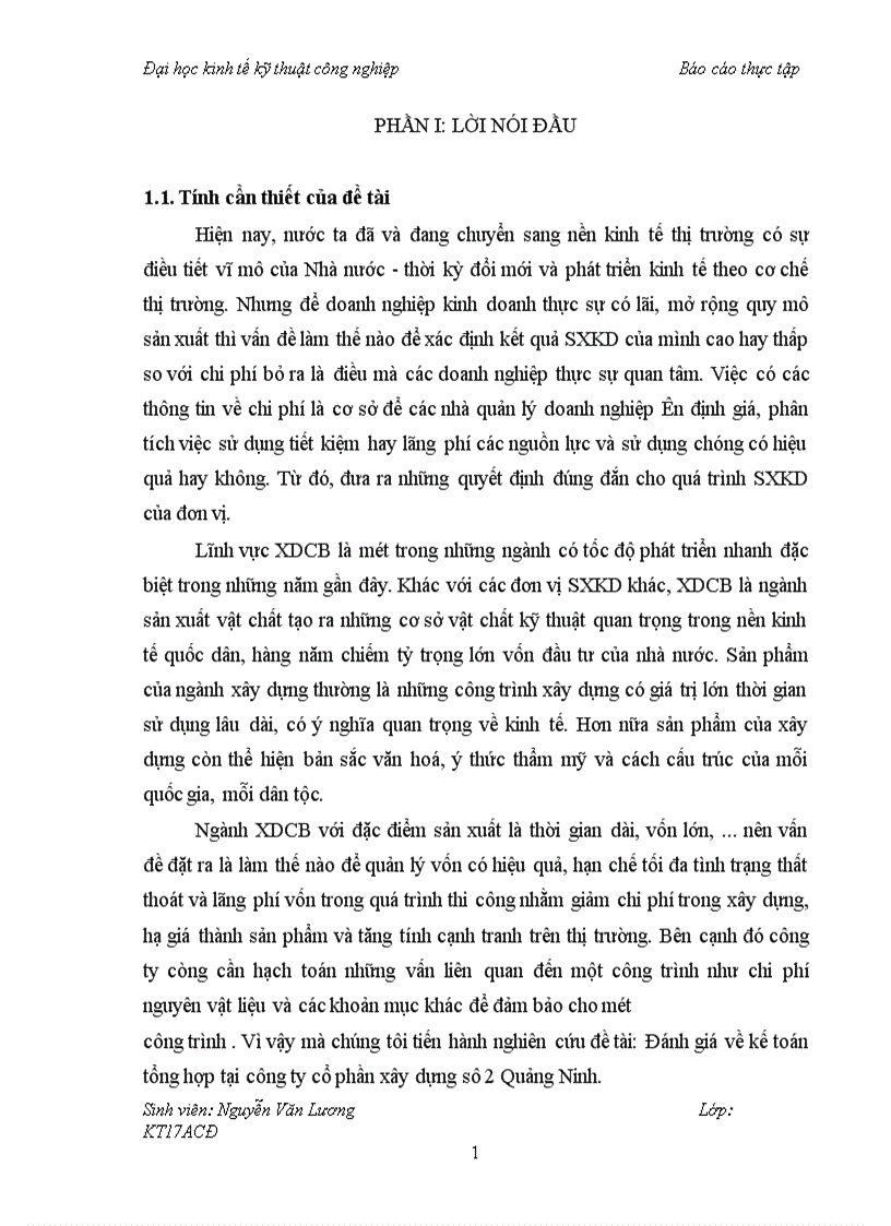 image for page Đánh giá về kế toán tổng hợp tại công ty cổ phần xây dựng sô 2 Quảng Ninh 1