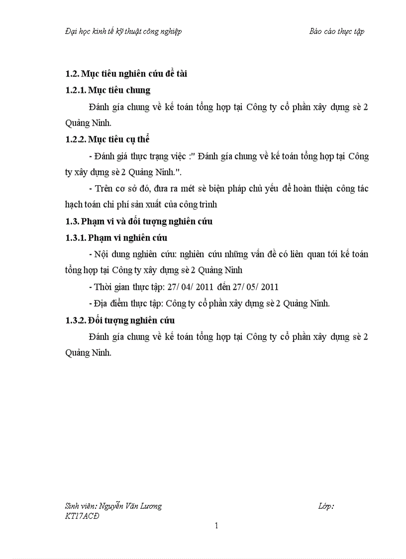 image for page Đánh giá về kế toán tổng hợp tại công ty cổ phần xây dựng sô 2 Quảng Ninh 1