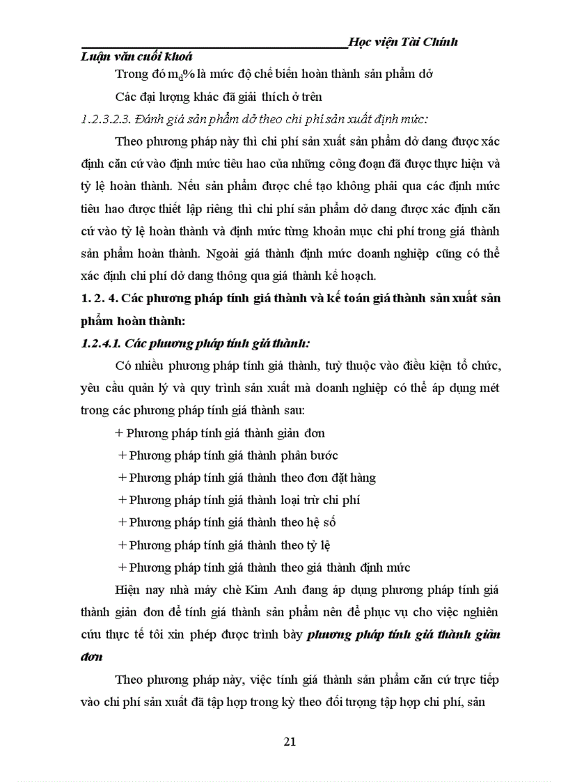 image for page Tổ chức công tác kế toán tập hợp chi phí sản xuất và tính giá thành sản phẩm tại nhà máy chè Kim Anh 1
