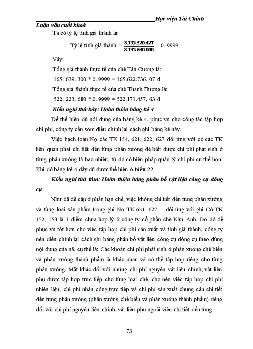 image for page Tổ chức công tác kế toán tập hợp chi phí sản xuất và tính giá thành sản phẩm tại nhà máy chè Kim Anh 1