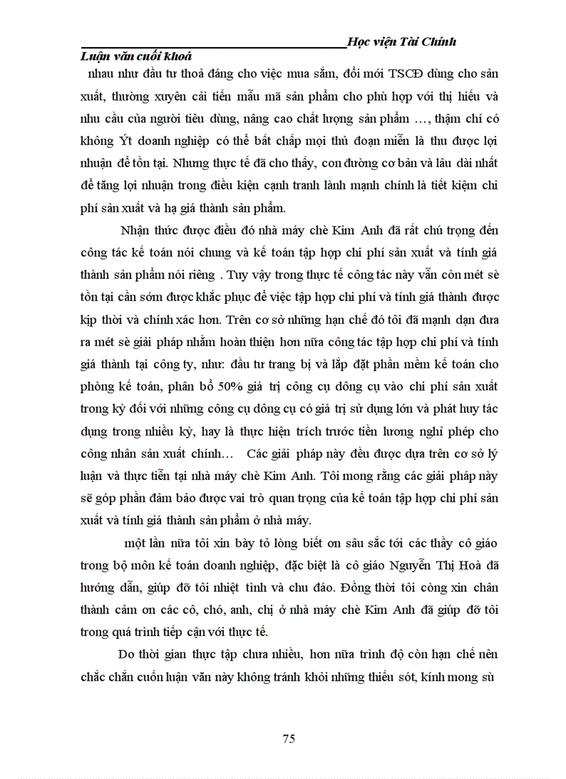 image for page Tổ chức công tác kế toán tập hợp chi phí sản xuất và tính giá thành sản phẩm tại nhà máy chè Kim Anh 1