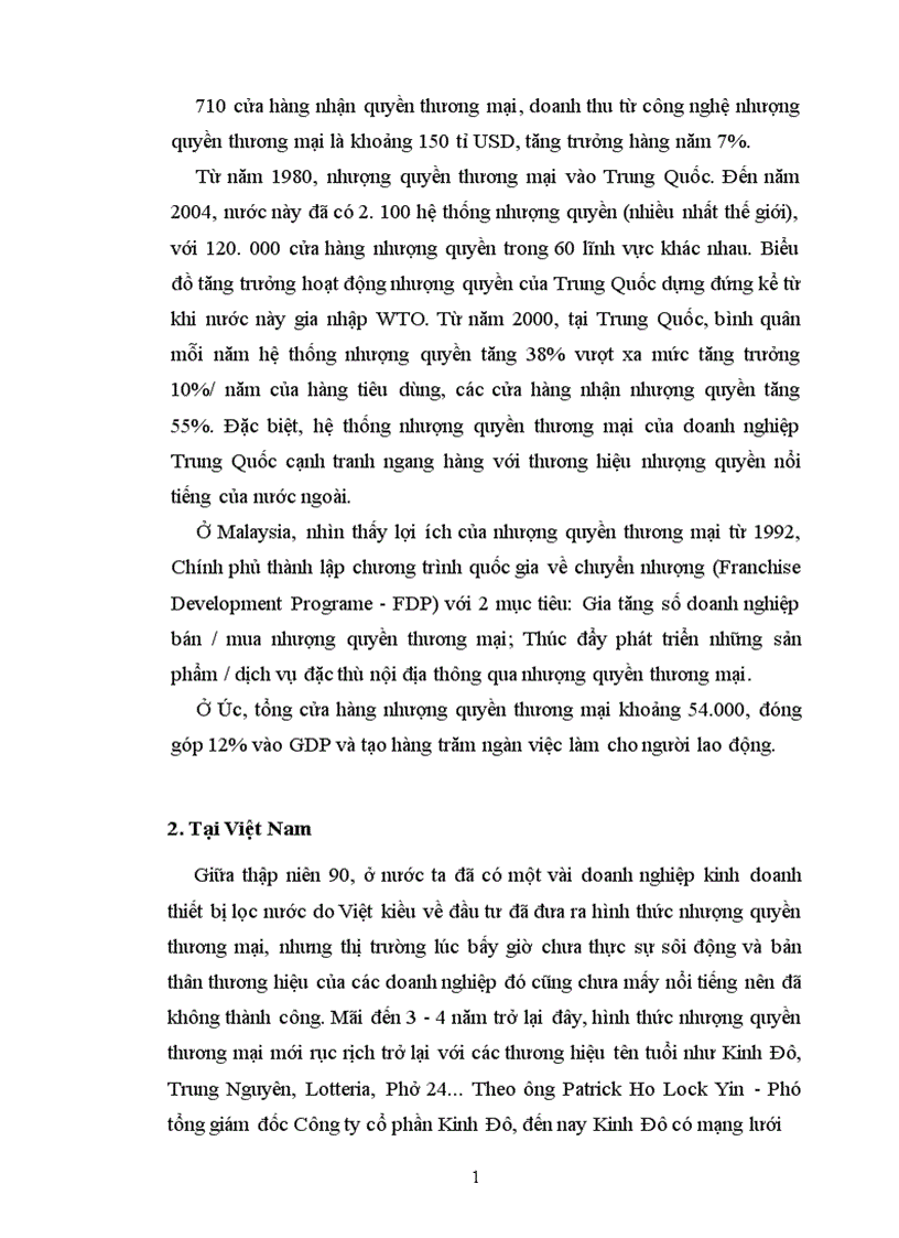 image for page Những quy định của pháp luật Việt Nam về vấn đề nhượng quyền thương mại