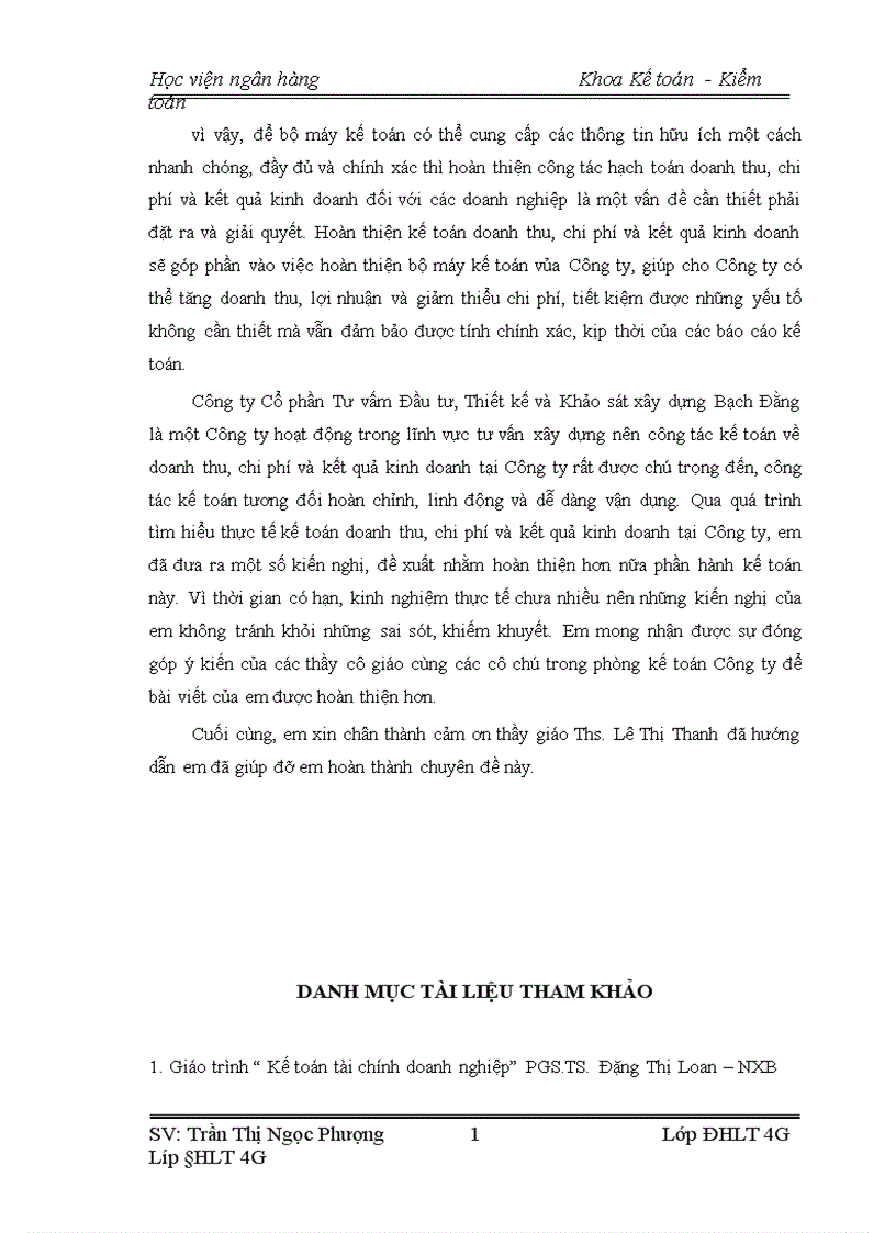 image for page Kế toán doanh thu cung cấp dịch vụ chi phí xác định kết quả kinh doanh tại Công ty CP Tư vấn Đầu tư Thiết kế và Khảo sát Xây Dựng Bạch Đằng