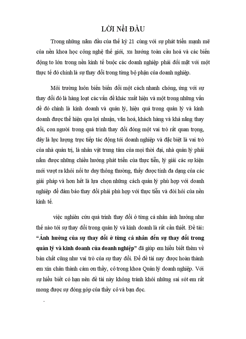 image for page Ảnh hưởng của sự thay đổi ở từng cá nhân đến sự thay đổi trong quản lý và kinh doanh của doanh nghiệp