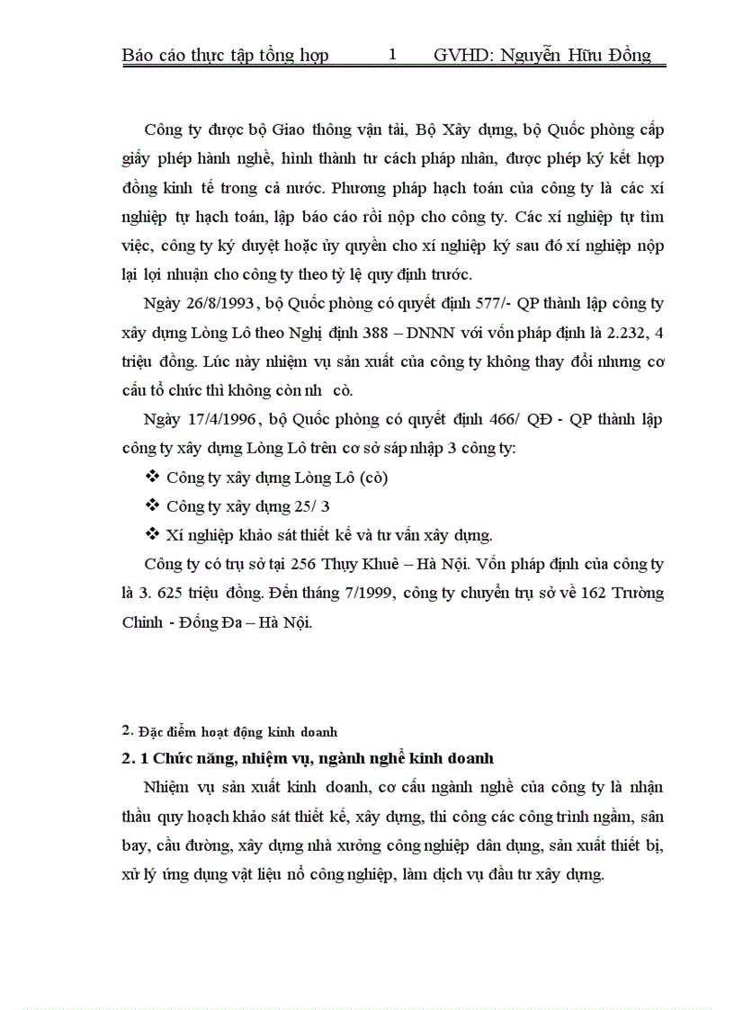 image for page Tổ chức bộ máy và tổ chức công tác Kế toán về công ty Xây dựng Lũng Lô