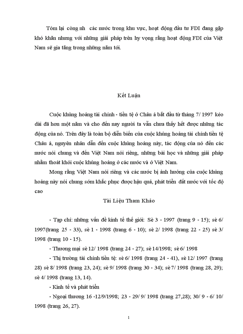 image for page Những điều kiện và giải pháp chủ yếu để gia tăng hoạt động đầu tư trực tiếp nước ngoài của Việt Nam trong điều khiển khủng hoảng tài chính tiền tệ Châu Á