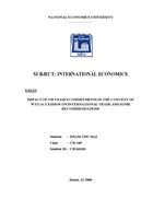 Impact of Vietnam s commitments in the context of WTO accession on international trade and some recommendations