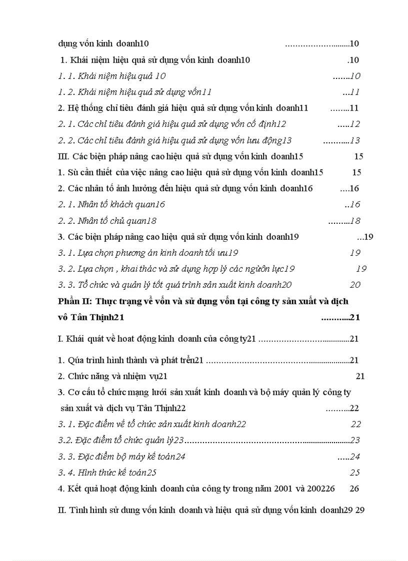 image for page Vốn kinh doanh và các biện pháp nâng cao hiệu quả sử dụng vốn kinh doanh tại Công ty sản xuất và dịch vụ Tân Thịnh