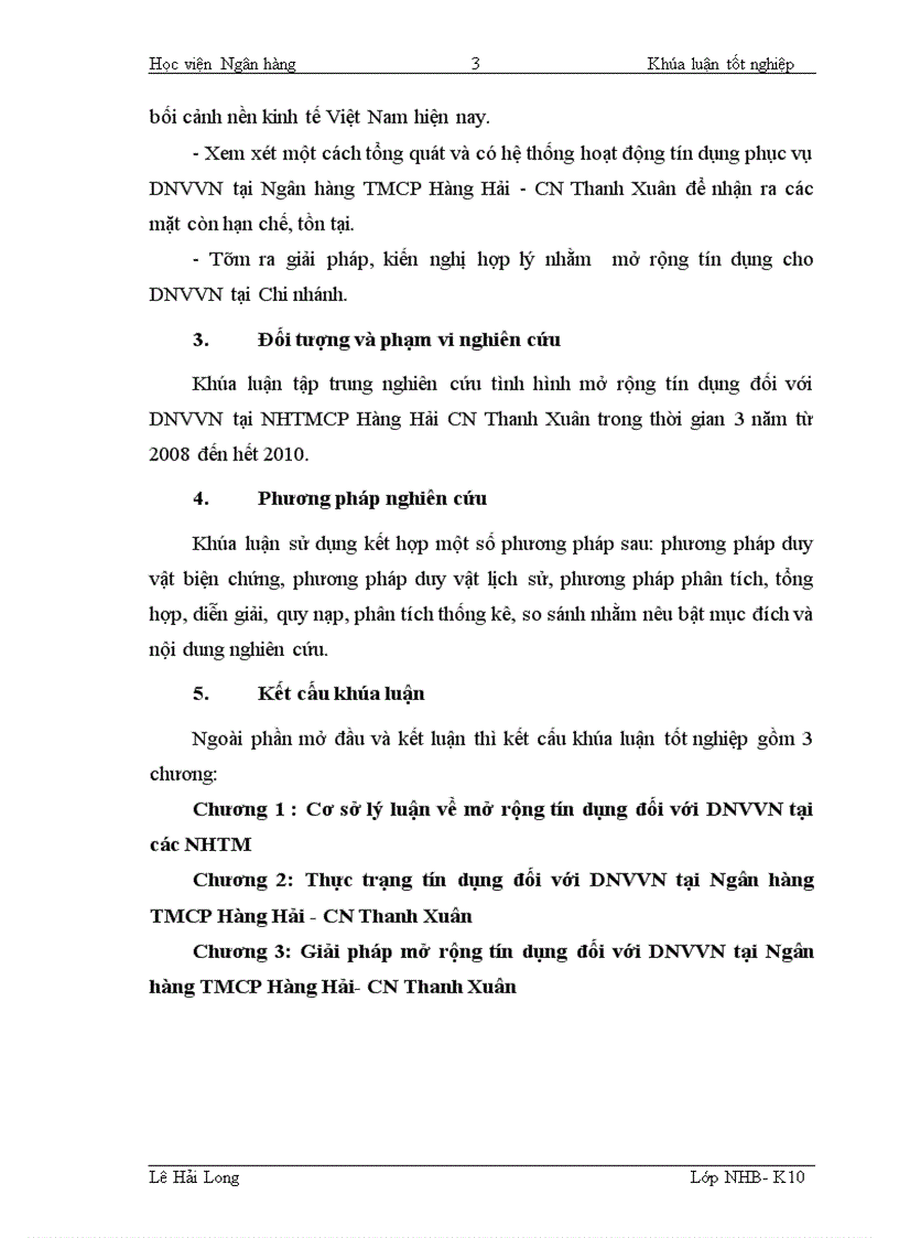 image for page Giải pháp mở rộng tín dụng đối với doanh nghiệp vừa và nhỏ tại Ngân hàng thương mại cổ phần Hàng Hải chi nhánh Thanh Xuân