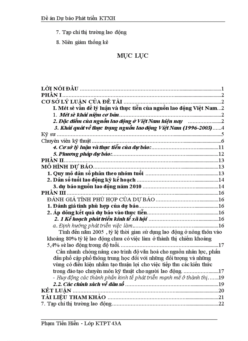 image for page Dự báo cung lao động Việt Nam số lượng và cơ cấu giai đoạn đến năm 2010 1