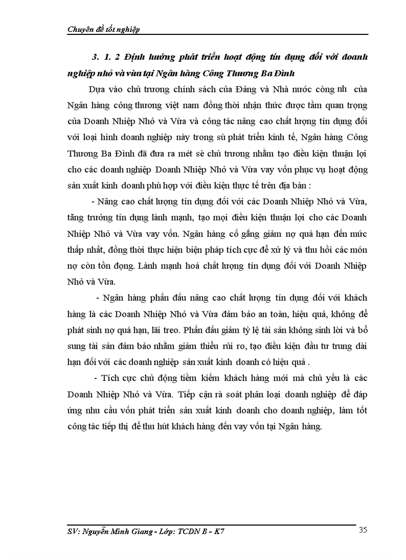 image for page Giải pháp nâng cao hiệu quả tín dụng đối với các Doanh nghiệp Nhỏ và Vừa tại Ngân hàng Công Thương Ba Đình 1