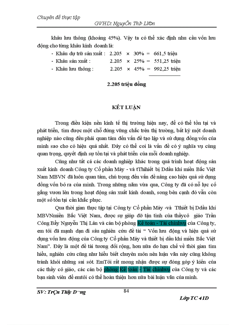 image for page Vốn lưu động và hiệu quả sử dụng vốn lưu động tại Công ty Cổ phần Máy và Thiết bị Dầu khí Miền Bắc Việt Nam