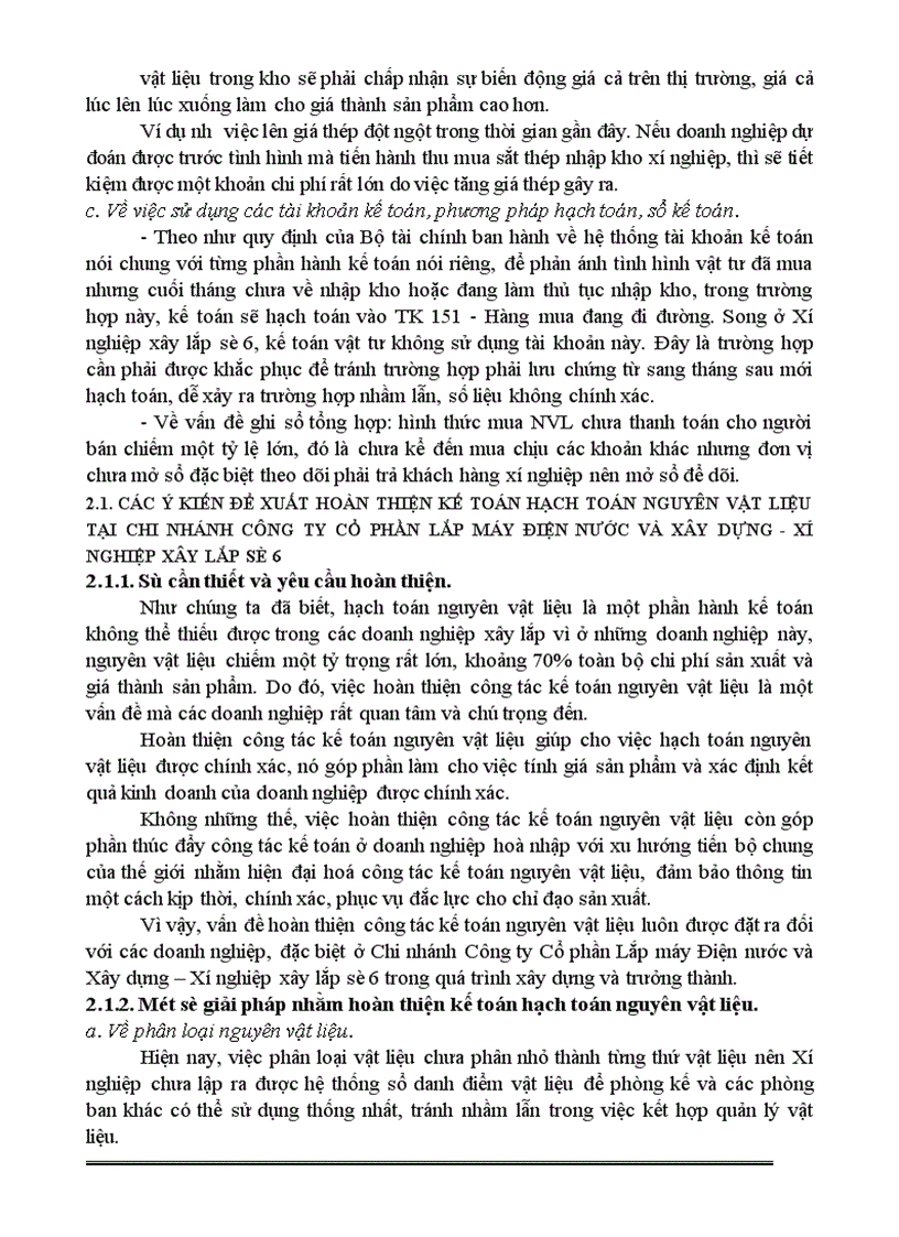 image for page Hoàn thiện Kế toán nguyên vật liệu tại chi nhánh công ty cổ phần lắp máy điện nước và xây dựng Xí nghiệp xây lắp số 6 1