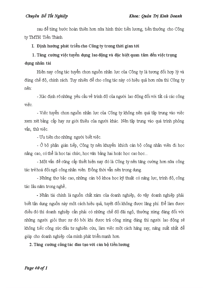 image for page Hoàn thiện các hình thức tiền lương tiền thưởng tại Công ty TMTH Tiến Thành