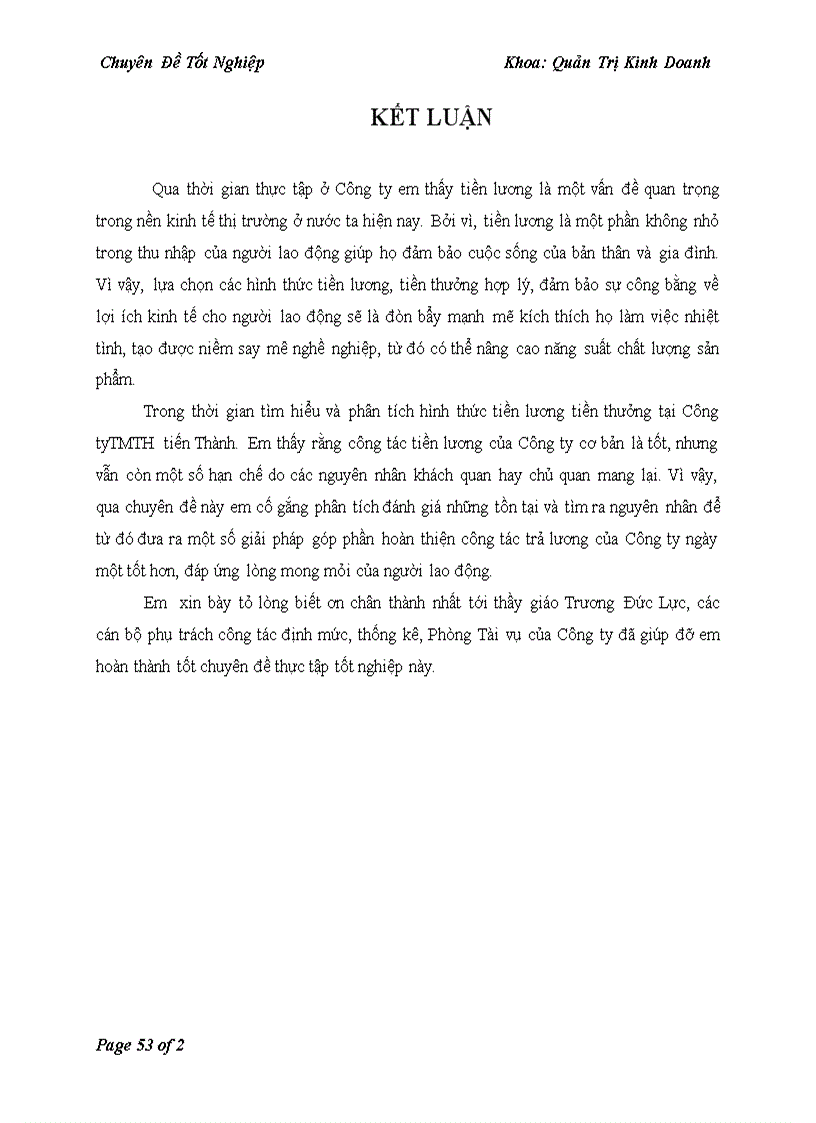 image for page Hoàn thiện các hình thức tiền lương tiền thưởng tại Công ty TMTH Tiến Thành