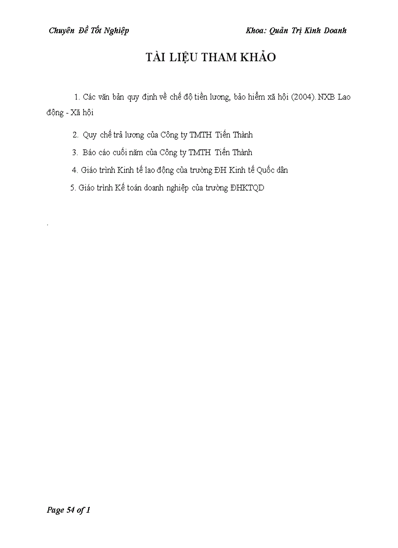 image for page Hoàn thiện các hình thức tiền lương tiền thưởng tại Công ty TMTH Tiến Thành