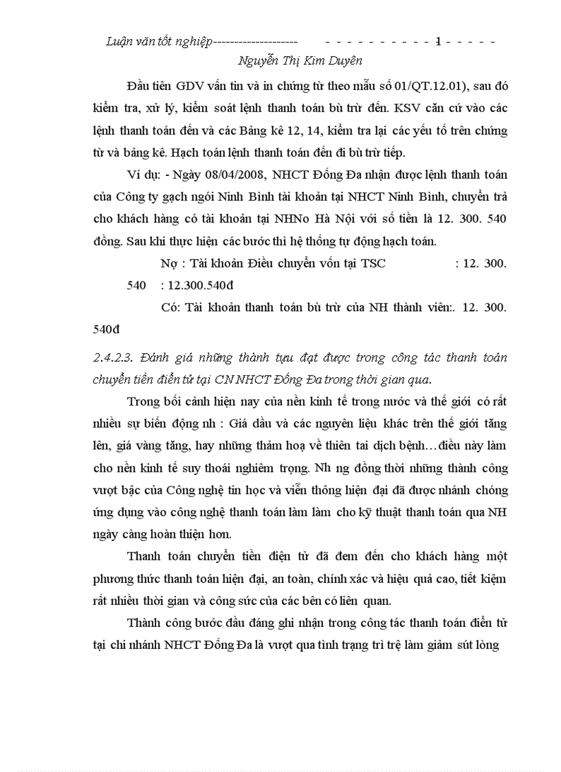 image for page Nâng cao chất lượng thanh toán chuyển tiền điện tử tại chi nhánh NHCT Đống Đa 1