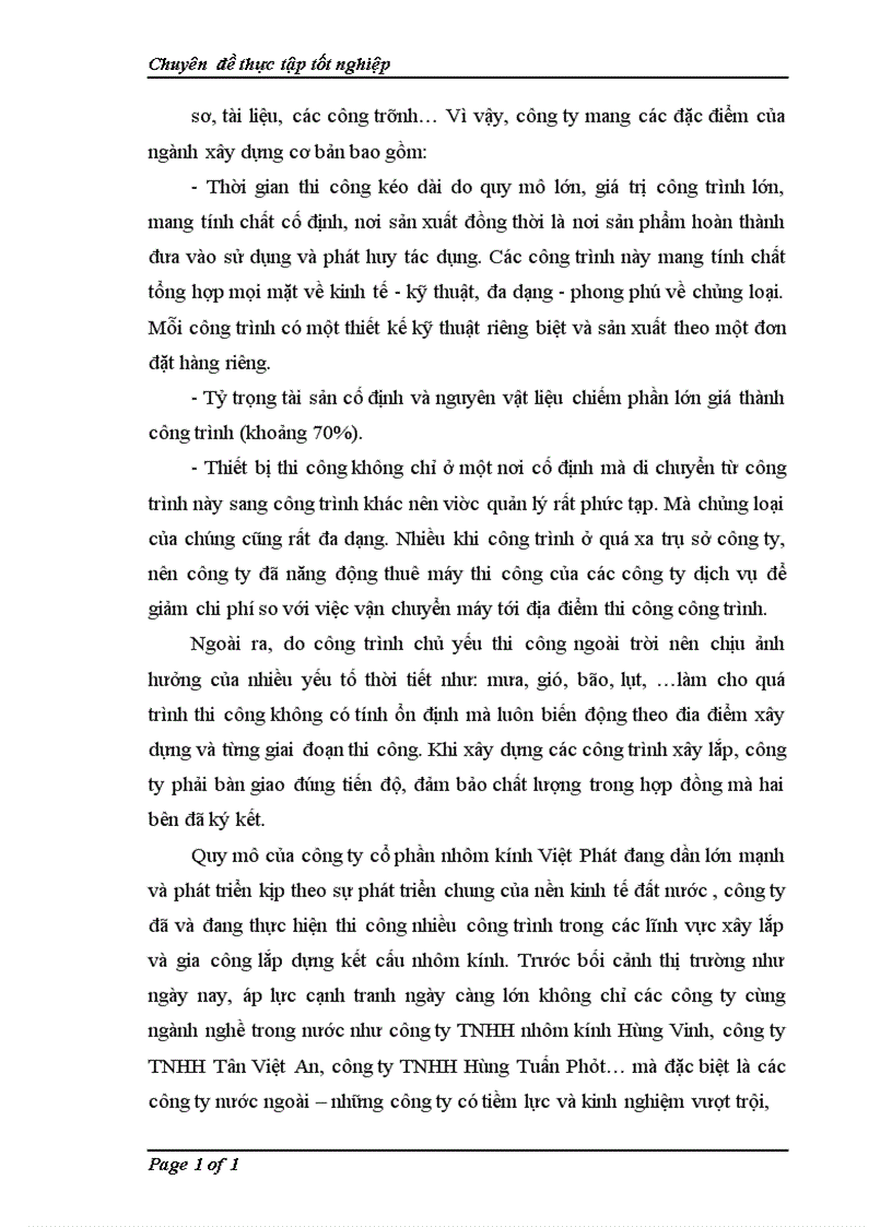 image for page Kế toán chi phí sản xuất và tính giá thành sản phẩm xây lắp tại công ty cổ phần nhôm kính Việt Phát