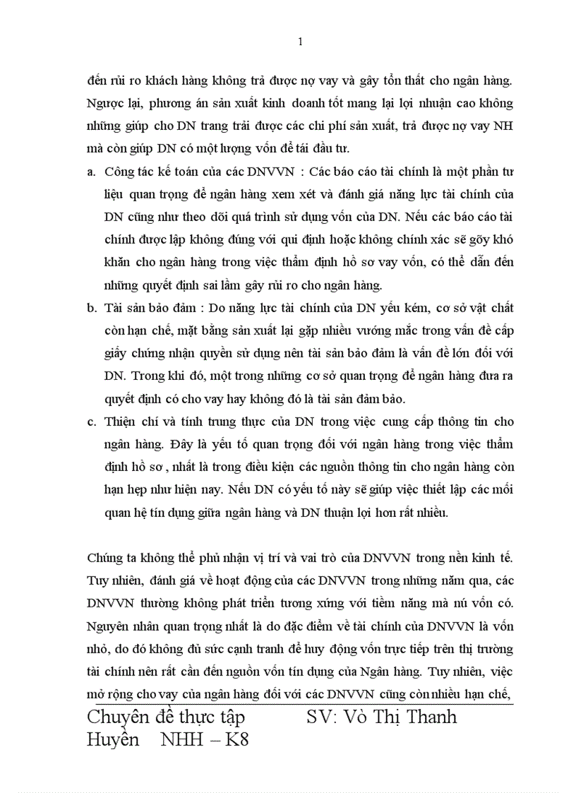 image for page Giải pháp mở rộng hoạt động cho vay đối với DNVVN tại Ngân hàng Indovina Chi nhánh Hà Nội 1