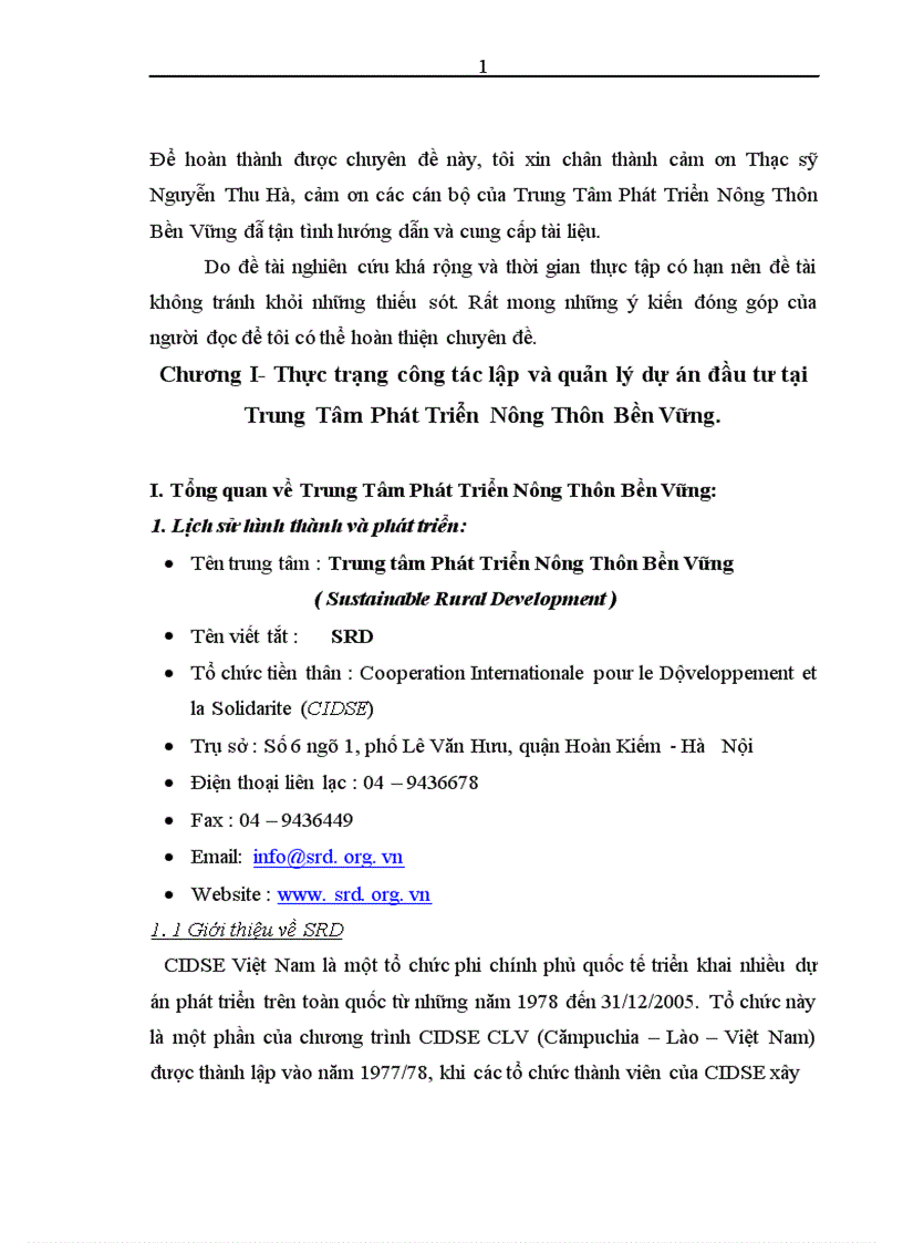 image for page Giải pháp nhằm nâng cao năng lực công tác lập và quản lý dự án tại Trung Tâm Phát Triển Nông Thôn Bền Vững