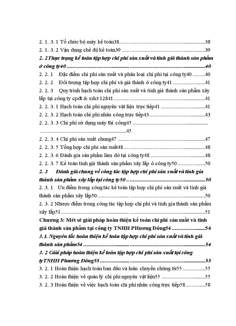 image for page Kế toán tập hợp chi phí sản xuất và tính giá thành sản phẩm xây lắp ở công ty CPĐT XDCT CIENCO 128