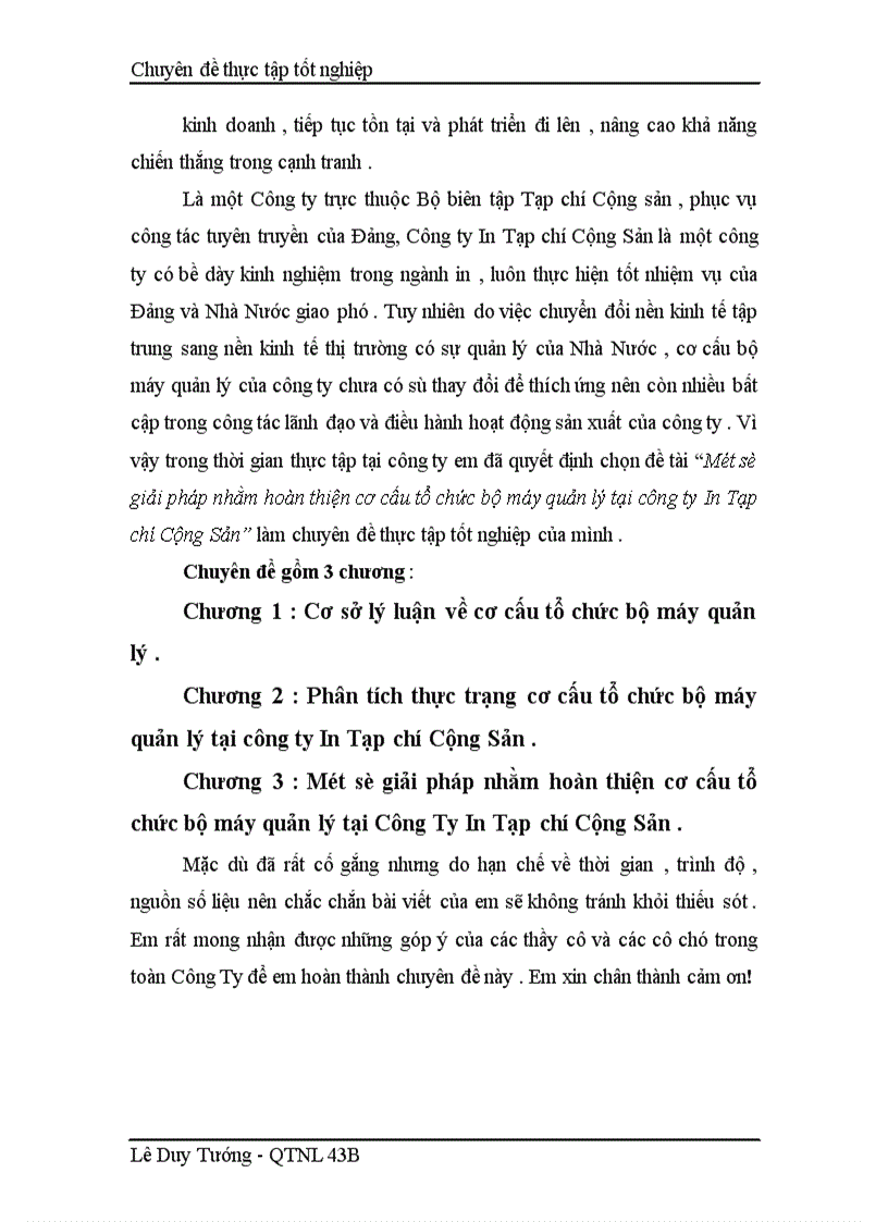 image for page Một số giải pháp nhằm hoàn thiện cơ cấu tổ chức bộ máy quản lý tại công ty In Tạp chí Cộng Sản 1