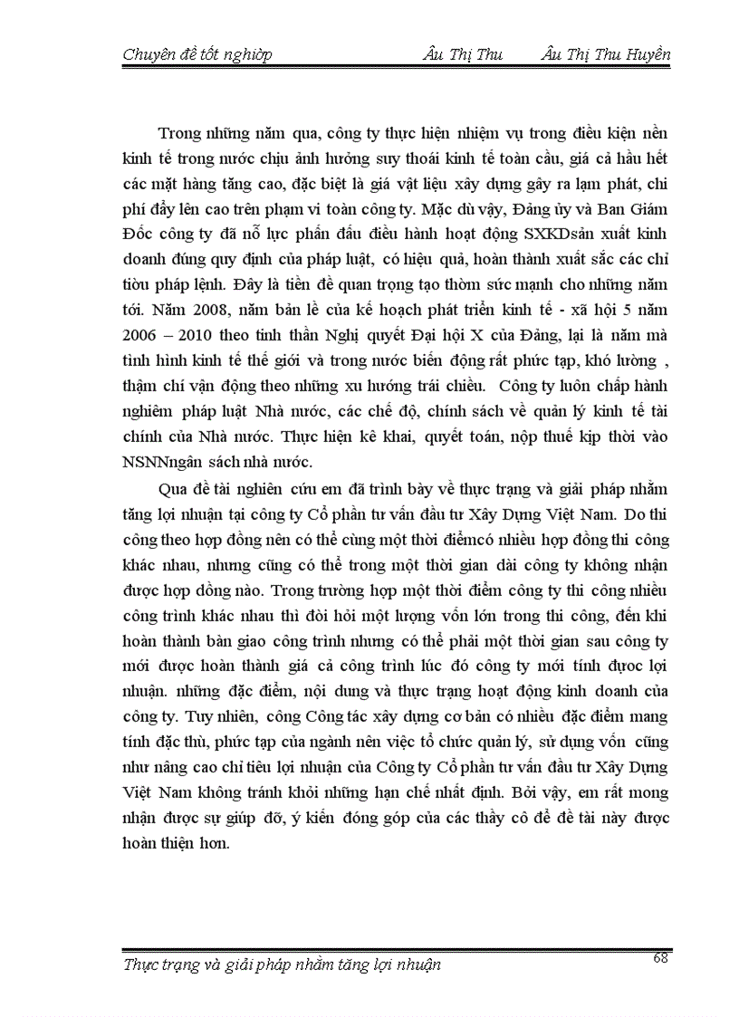 image for page Thực trạng và giải pháp nhằm làm tăng lợi nhuận của công ty cổ phần tư vấn và đầu tư Xây Dựng Việt Nam