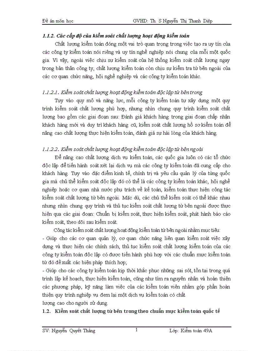 Kiểm soát chất lượng hoạt động kiểm toán ở Việt Nam 1