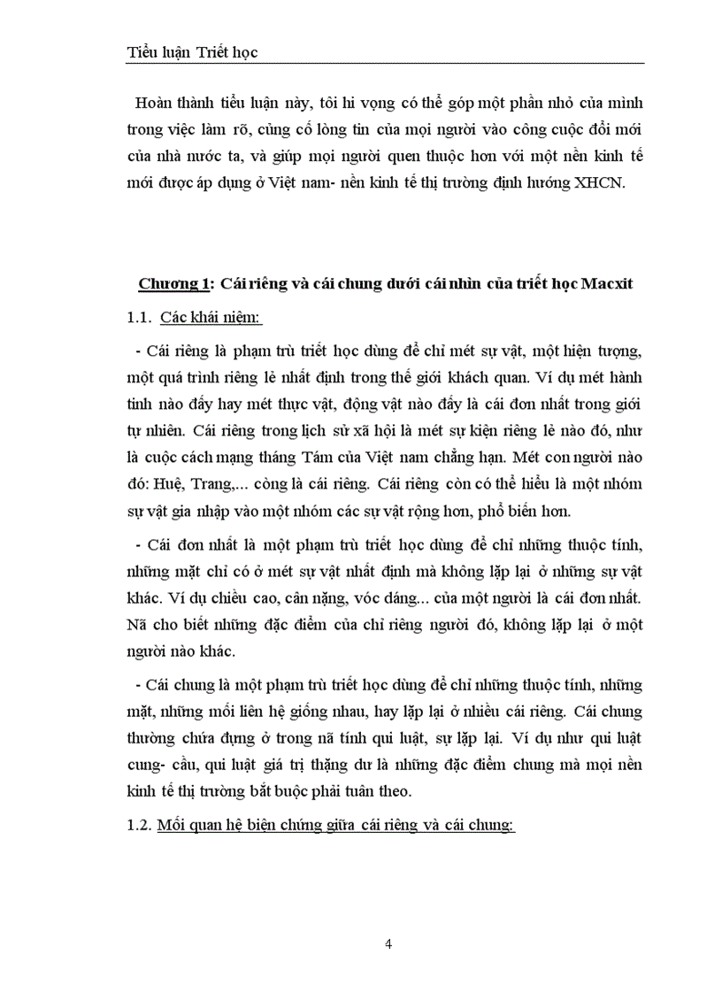 image for page Mối quan hệ biện chứng giữa cái riêng và cái chung và vận dụng nó trong xây dựng kinh tế thị trường ở Việt nam 1