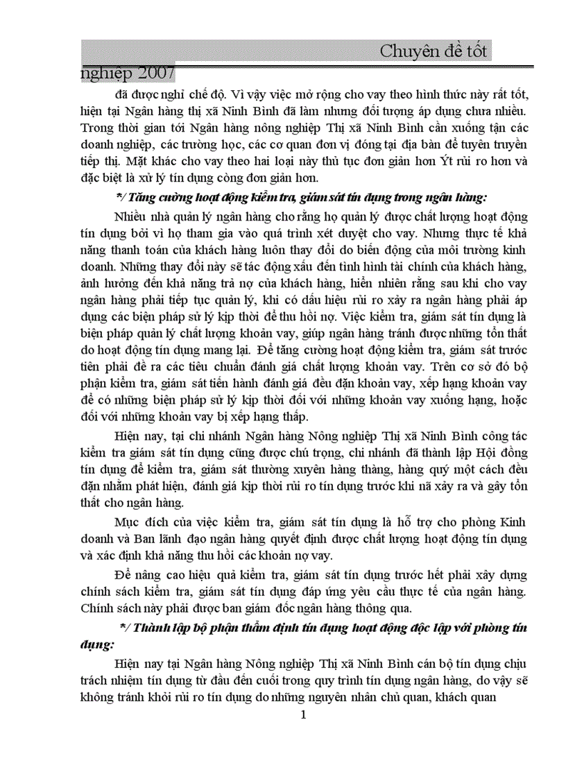 image for page Nâng cao chất lượng tín dụng tại NHNo PTNT Thị xã Ninh bình