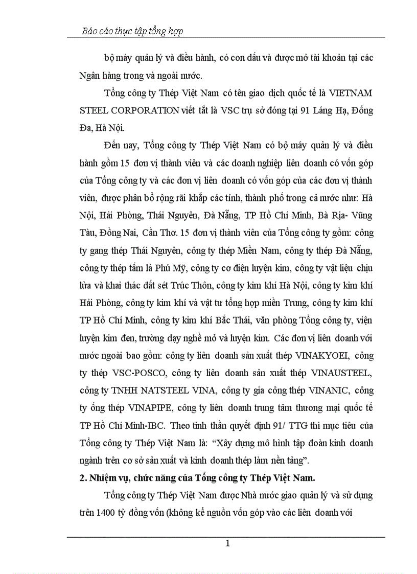 image for page Hoạt động của Tổng công ty Thép Việt Nam