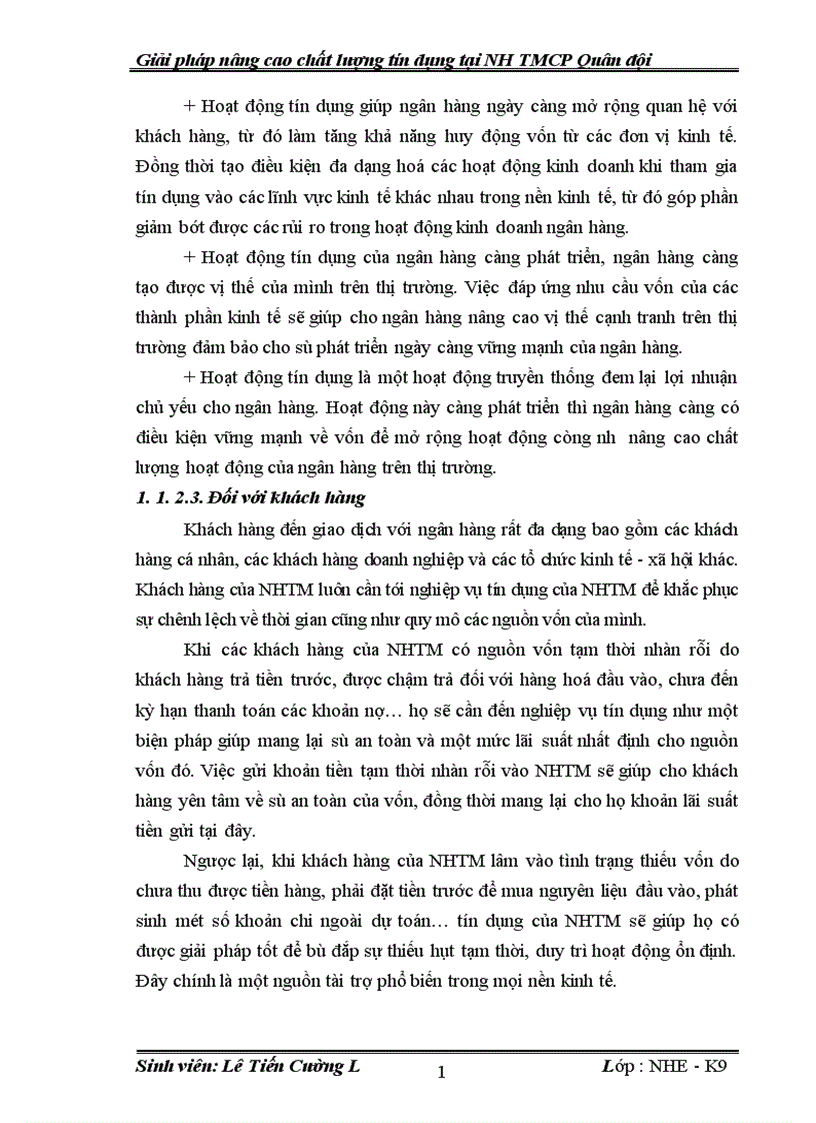 image for page Giải pháp nâng cao chất lượng tín dụng tại Ngân hàng thương mại cổ phần Quân đội 1