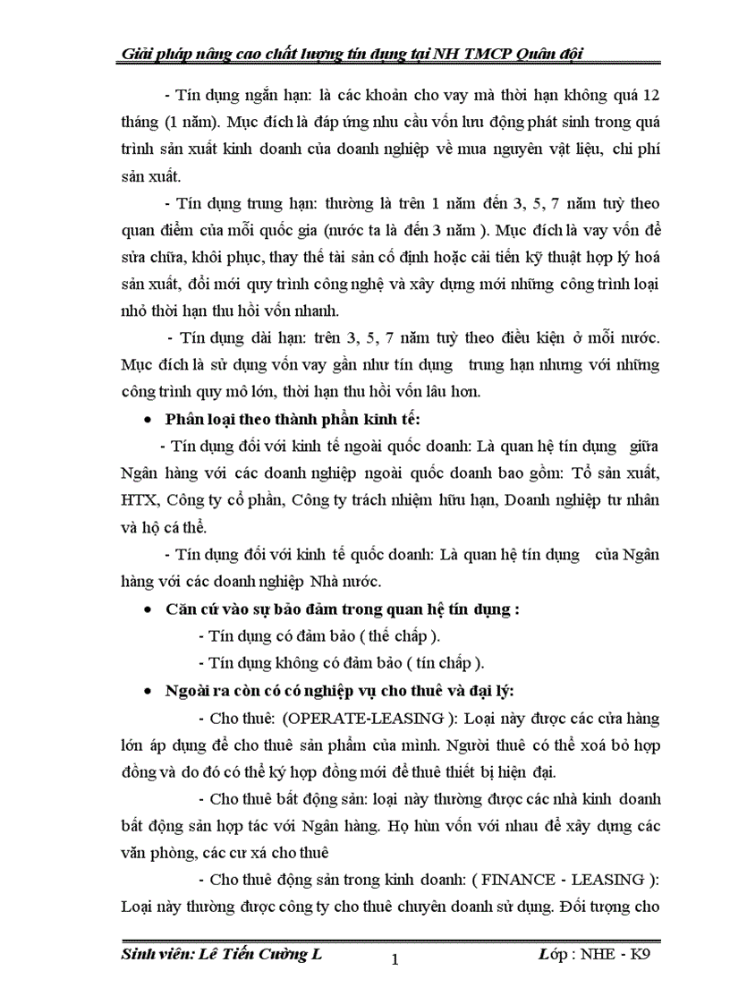 image for page Giải pháp nâng cao chất lượng tín dụng tại Ngân hàng thương mại cổ phần Quân đội 1