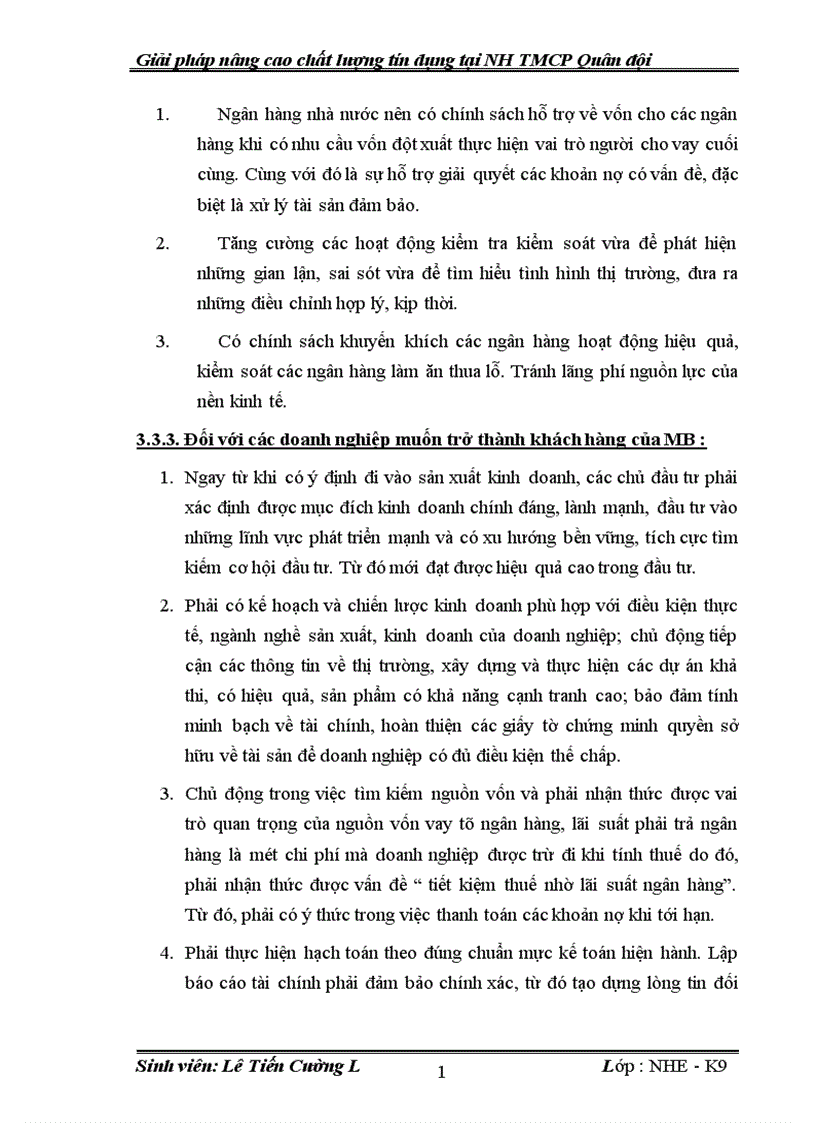image for page Giải pháp nâng cao chất lượng tín dụng tại Ngân hàng thương mại cổ phần Quân đội 1